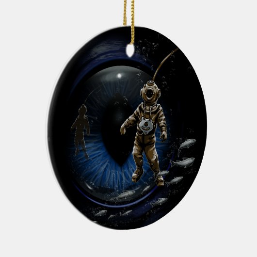 Diving Buddy Keramisch Ornament (Rechts)