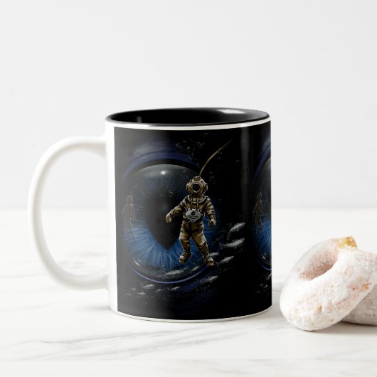 Diving Buddy Tweekleurige Koffiemok (Met donut)
