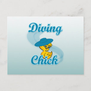 Diving Chick #3 Briefkaart