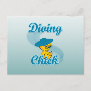 Diving Chick #3 Briefkaart