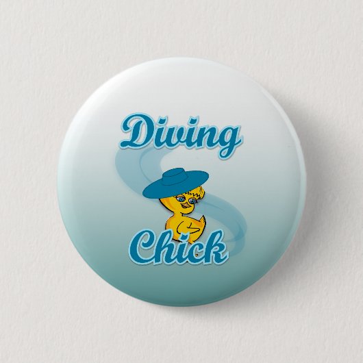 Diving Chick #3 Ronde Button 5,7 Cm (Voorkant)