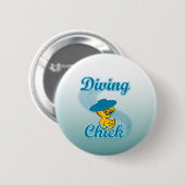 Diving Chick #3 Ronde Button 5,7 Cm (Voorkant /achterkant)