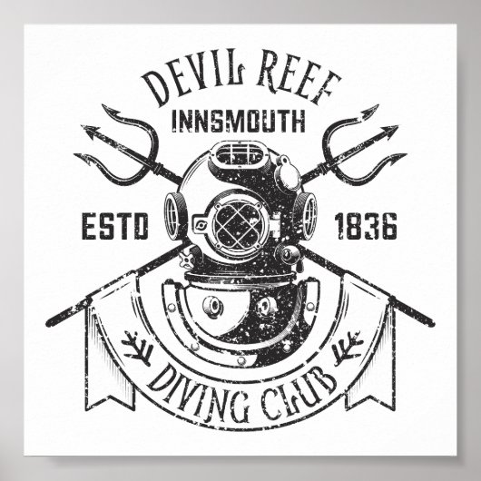 Diving Club Innsmouth Lovecraftian Poster (Voorkant)