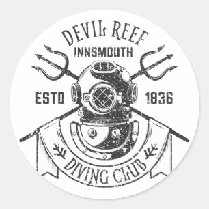 Diving Club Innsmouth Lovecraftian T-Shirt Ronde Sticker