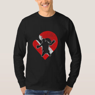 Diving Flag Heart Scuba Diver Underwater Snorkel O T-shirt