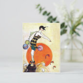 Diving Flapper Girl Briefkaart (Staand voorkant)