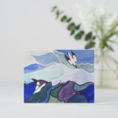 Diving Gannets Painting Postcard Briefkaart (Staand voorkant)