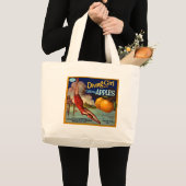 Diving Girl Apples - Etiket voor fruitkratten Grote Tote Bag (Voorkant (product))
