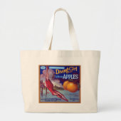 Diving Girl Apples Grote Tote Bag (Voorkant)