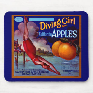 Diving Girl Apples Muismat