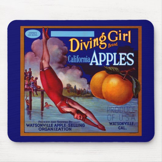 Diving Girl Apples Muismat (Voorkant)