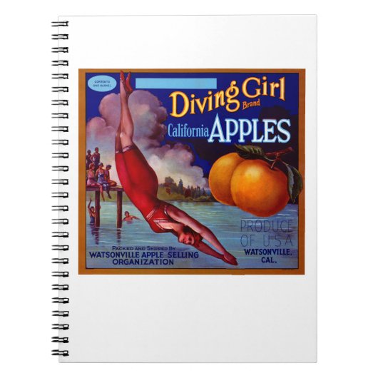 Diving Girl Apples Notitieboek (Voorkant)