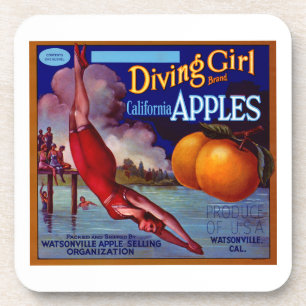 Diving Girl Apples Onderzetter