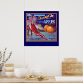 Diving Girl Apples Poster (Keuken)