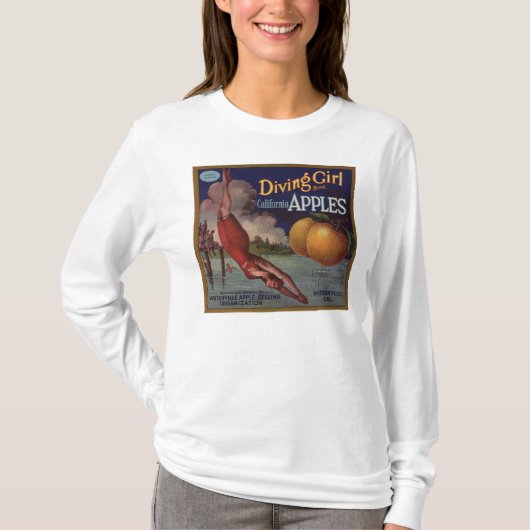 Diving Girl Apples T-shirt (Voorkant)