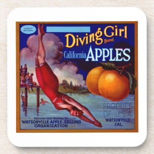 Diving Girl California Apples Bier Onderzetter