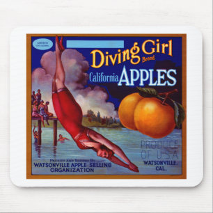 Diving Girl California Apples Muismat