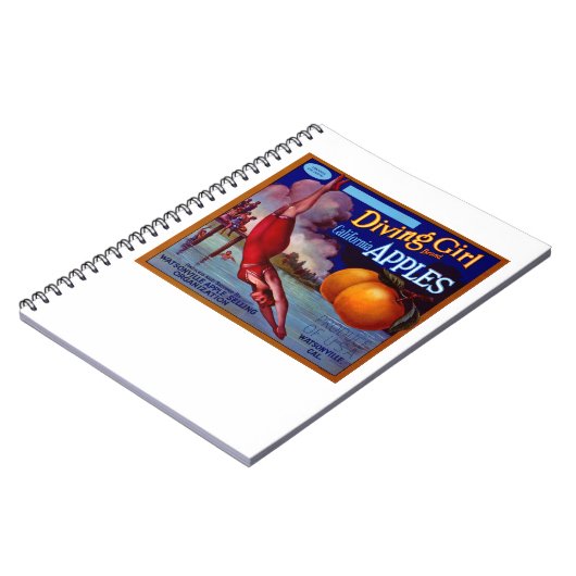 Diving Girl California Apples Notitieboek (Linkerzijde)