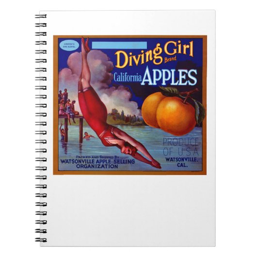 Diving Girl California Apples Notitieboek (Voorkant)