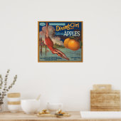 Diving Girl California Apples Poster (Keuken)