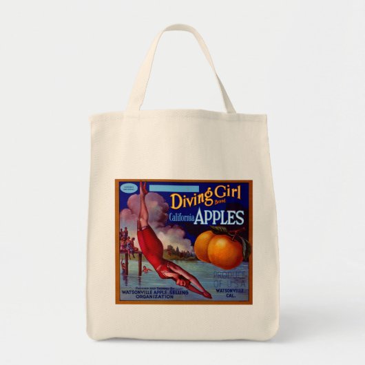 Diving Girl California Apples Tote Bag (Voorkant)
