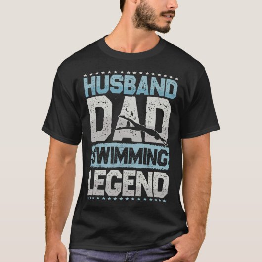 Diving Husband Dad Swimming Legend Swimming Men T-shirt (Voorkant)