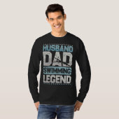 Diving Husband Dad Swimming Legend Swimming Men T-shirt (Voorkant volledig)