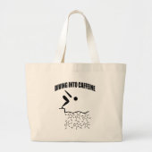 Diving in cafeïne grote tote bag (Voorkant)