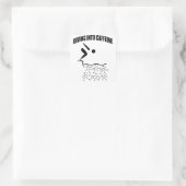 Diving in cafeïne vierkante sticker (Tas)