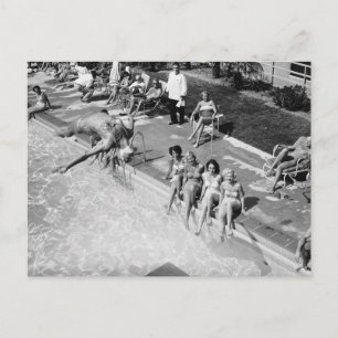 Diving in de Landenclub, Los Angeles, 1951 Briefkaart