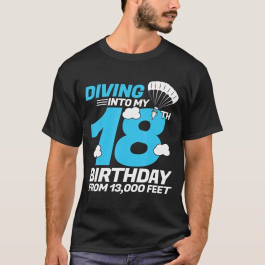 Diving in My-New8th Birthday- Skydiving Birthday T-shirt (Voorkant)