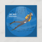 Diving Instructor deep zee duikbedrijf Vierkante Visitekaartje (Voorkant)