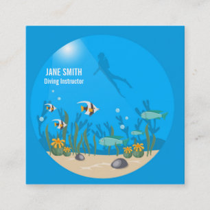 Diving Instructor deep zee duikbedrijf Vierkante Visitekaartje