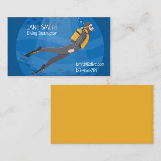 Diving Instructor deep zee duikbedrijf Visitekaartje (Voorkant / Achterkant)