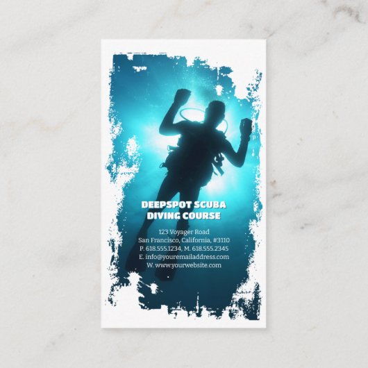 Diving Instructor | Frogman | Sport in Scuba Visitekaartje (Achterkant)