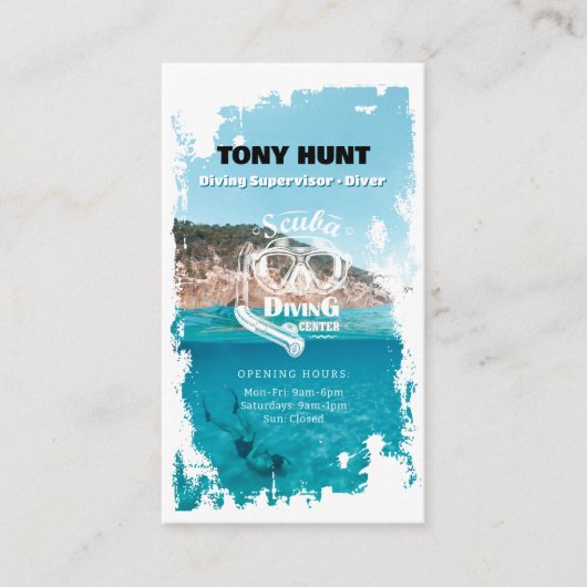 Diving Instructor | Frogman | Sport in Scuba Visitekaartje (Voorkant)