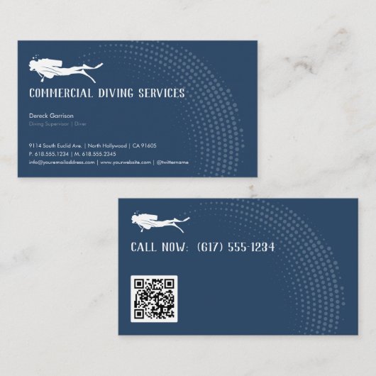 Diving Instructor | Frogman | Visitekaartje Scuba (Voorkant / Achterkant)