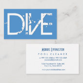 DIVING INSTRUCTOR Grunge Style V64K BLUE Visitekaartje (Voorkant / Achterkant)
