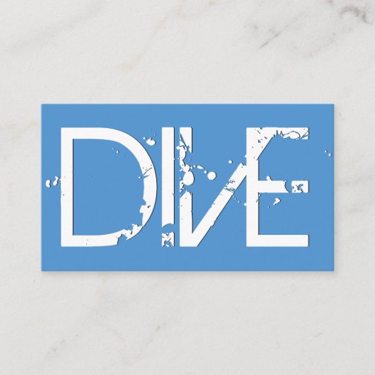 DIVING INSTRUCTOR Grunge Style V64K BLUE Visitekaartje (Voorkant)