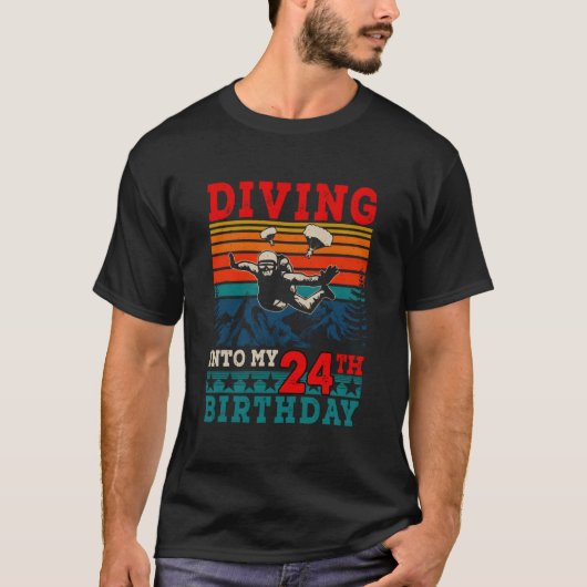Diving Into My 24Th Skydiving T-shirt (Voorkant)