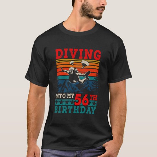 Diving Into My 56Th Skydiving T-shirt (Voorkant)