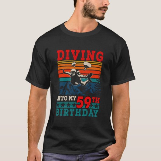 Diving Into My 59Th Skydiving T-shirt (Voorkant)