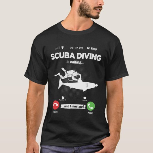 Diving Is Calling I Must Go Snorkeling Hobby Divin T-shirt (Voorkant)