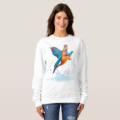 Diving Kingfisher Vibrant Wildlife Art Trui (Voorkant volledig)