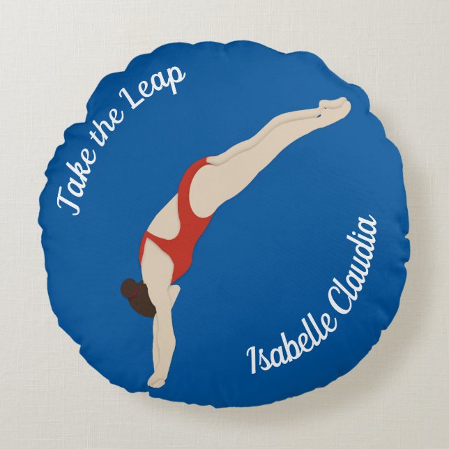 Diving Rond Kussen (Voorkant)