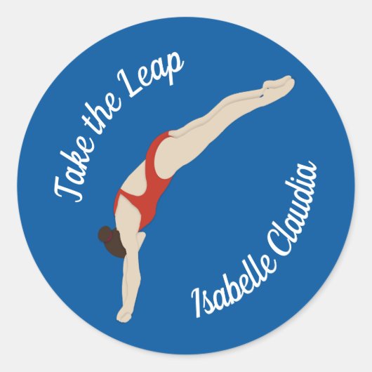 Diving Ronde Sticker (Voorkant)
