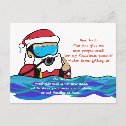 Diving Santa Claus ポストカード Briefkaart (Voorkant)