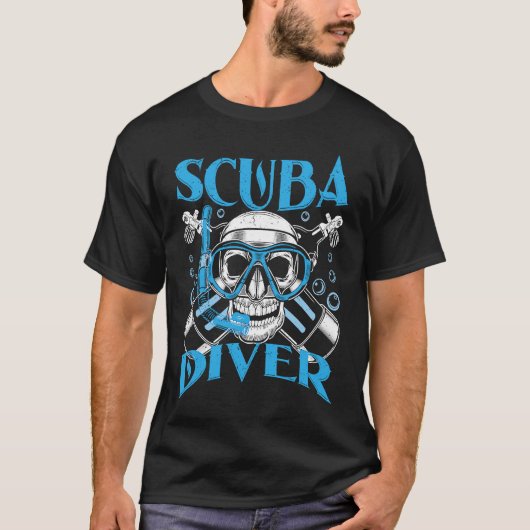Diving Scuba Diver in Deep Sea and Sea T-shirt (Voorkant)