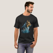 Diving Sheltie and Swimming Water Shetland Sheepdo T-shirt (Voorkant volledig)