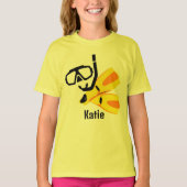 Diving Snorkel Fins Custom Girls Kinder T-Shirt (Voorkant)